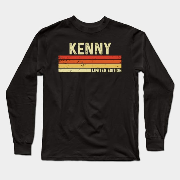 Kenny First Name Vintage Retro Gift For Kenny Long Sleeve T-Shirt by CoolDesignsDz